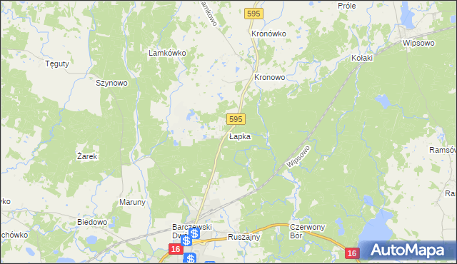 mapa Łapka, Łapka na mapie Targeo