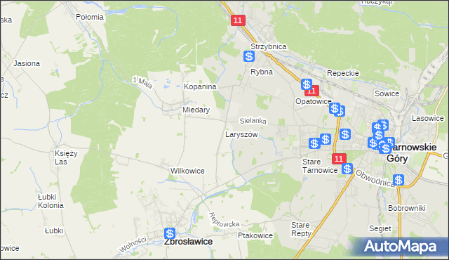 mapa Laryszów, Laryszów na mapie Targeo
