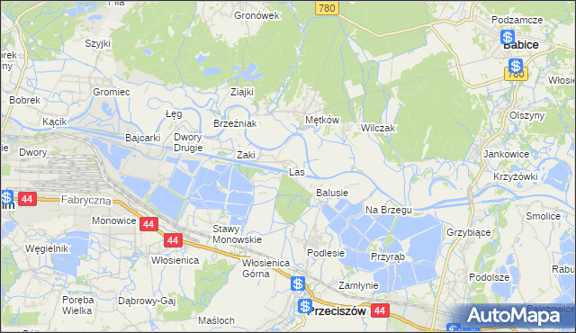mapa Las gmina Przeciszów, Las gmina Przeciszów na mapie Targeo