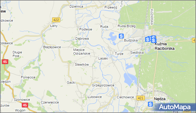 mapa Lasaki, Lasaki na mapie Targeo