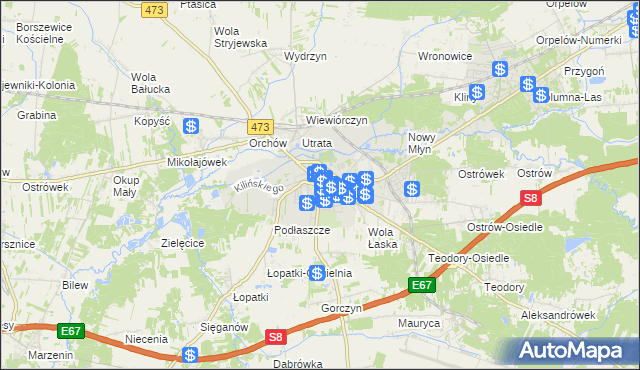 mapa Łask, Łask na mapie Targeo