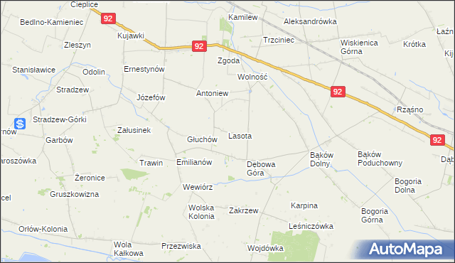 mapa Lasota, Lasota na mapie Targeo