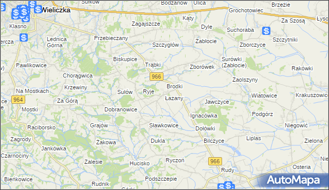 mapa Łazany, Łazany na mapie Targeo
