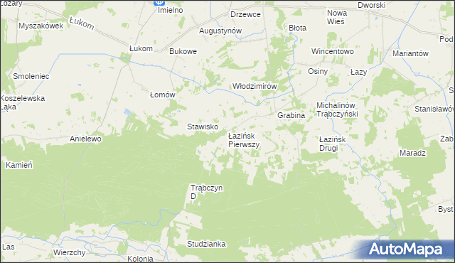 mapa Łazińsk Pierwszy, Łazińsk Pierwszy na mapie Targeo