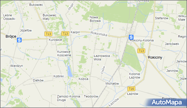 mapa Łaznowska Wola, Łaznowska Wola na mapie Targeo
