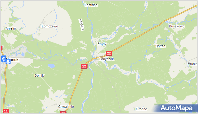 mapa Lędyczek, Lędyczek na mapie Targeo