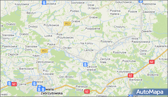 mapa Leńcze, Leńcze na mapie Targeo