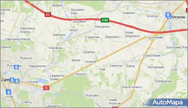 mapa Leonardów gmina Zgierz, Leonardów gmina Zgierz na mapie Targeo