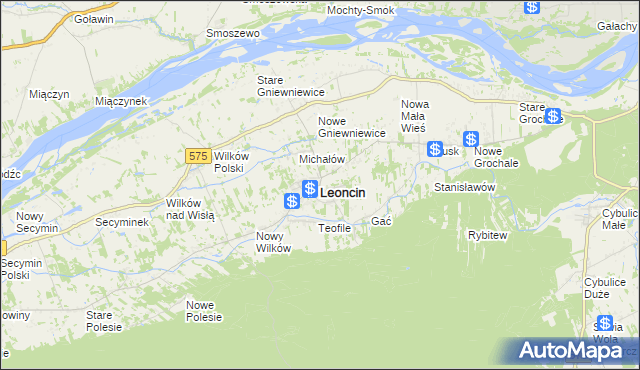 mapa Leoncin, Leoncin na mapie Targeo