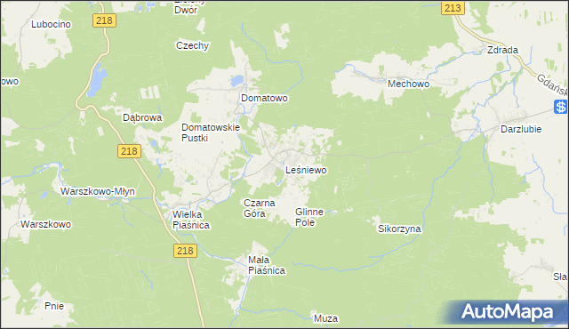 mapa Leśniewo gmina Puck, Leśniewo gmina Puck na mapie Targeo