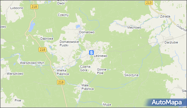 mapa Leśniewo gmina Puck, Leśniewo gmina Puck na mapie Targeo