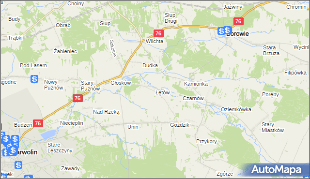 mapa Łętów, Łętów na mapie Targeo
