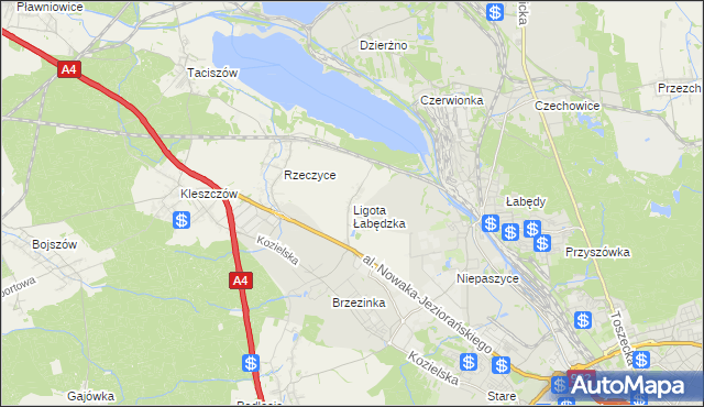 mapa Ligota Łabędzka, Ligota Łabędzka na mapie Targeo