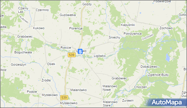 mapa Ligówko, Ligówko na mapie Targeo
