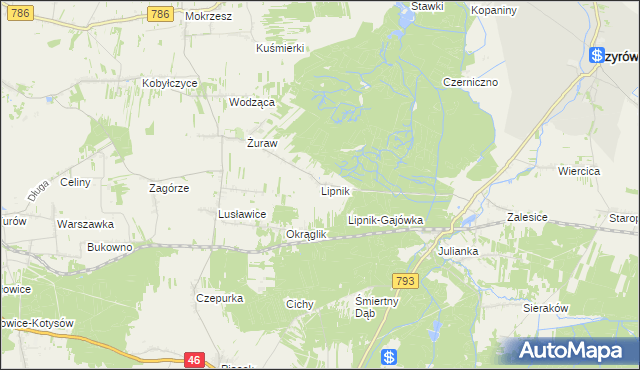 mapa Lipnik gmina Janów, Lipnik gmina Janów na mapie Targeo