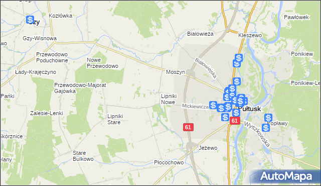 mapa Lipniki Nowe, Lipniki Nowe na mapie Targeo