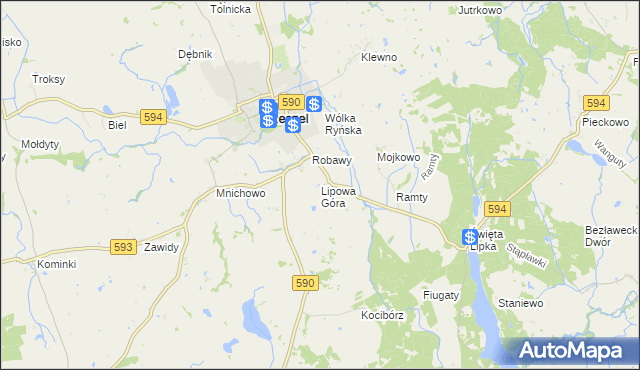 mapa Lipowa Góra gmina Reszel, Lipowa Góra gmina Reszel na mapie Targeo