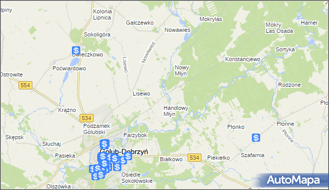 mapa Lisewo-Młyn, Lisewo-Młyn na mapie Targeo