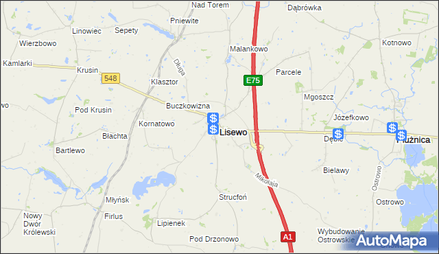 mapa Lisewo powiat chełmiński, Lisewo powiat chełmiński na mapie Targeo