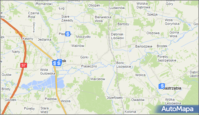 mapa Lisów gmina Jedlińsk, Lisów gmina Jedlińsk na mapie Targeo