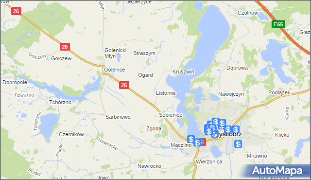 mapa Listomie, Listomie na mapie Targeo
