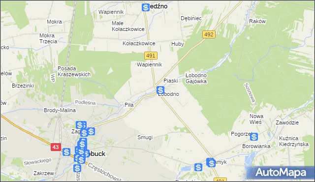 mapa Łobodno, Łobodno na mapie Targeo