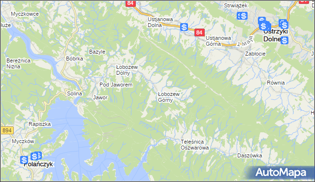 mapa Łobozew Górny, Łobozew Górny na mapie Targeo