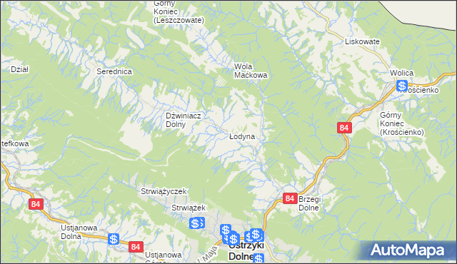 mapa Łodyna, Łodyna na mapie Targeo