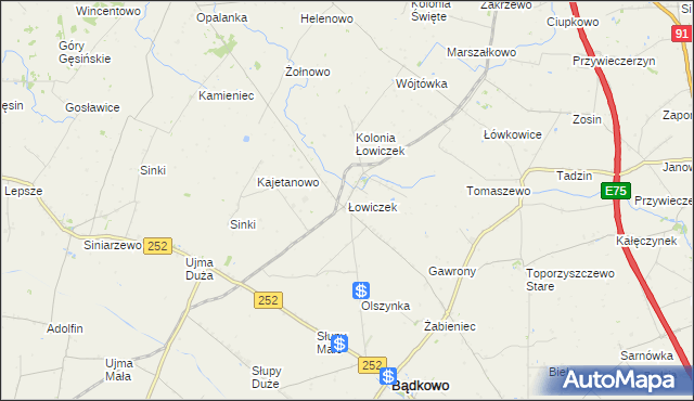 mapa Łowiczek, Łowiczek na mapie Targeo