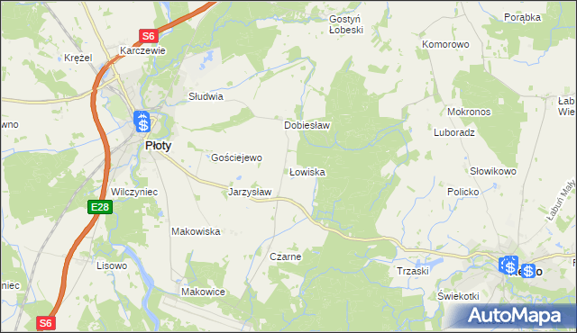 mapa Łowiska, Łowiska na mapie Targeo
