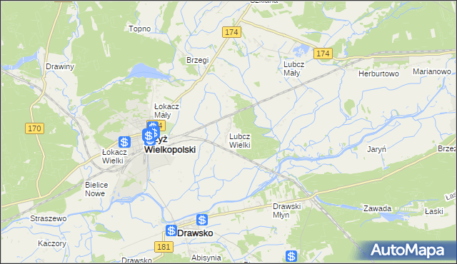 mapa Lubcz Wielki, Lubcz Wielki na mapie Targeo