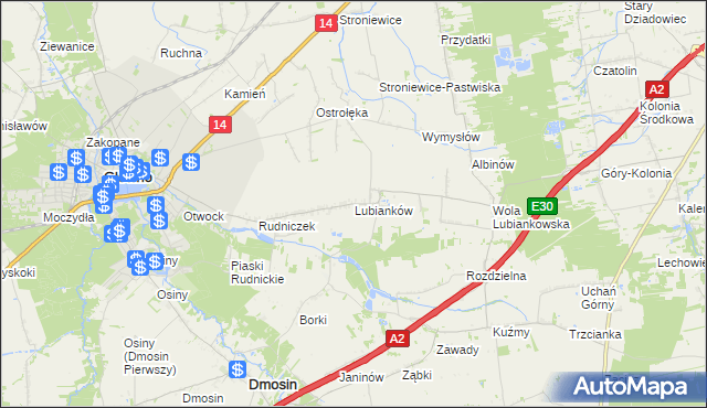 mapa Lubianków, Lubianków na mapie Targeo