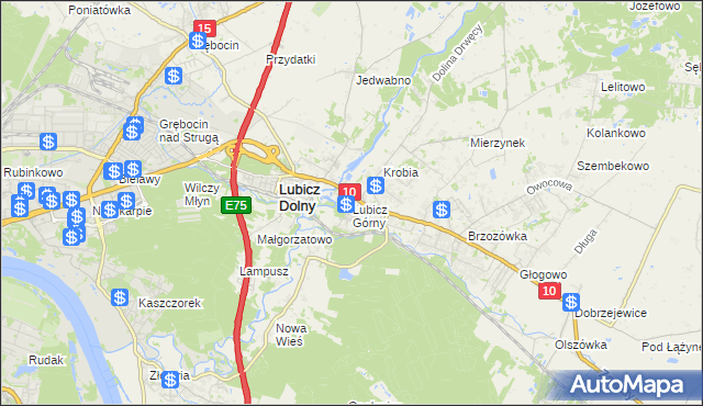 mapa Lubicz Górny, Lubicz Górny na mapie Targeo