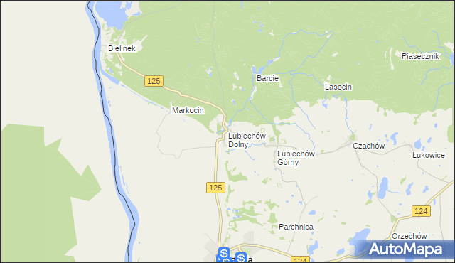 mapa Lubiechów Dolny, Lubiechów Dolny na mapie Targeo