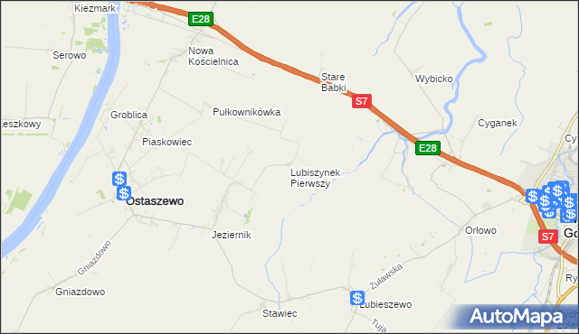 mapa Lubiszynek Pierwszy, Lubiszynek Pierwszy na mapie Targeo