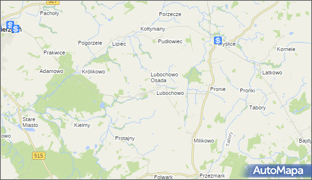 mapa Lubochowo, Lubochowo na mapie Targeo