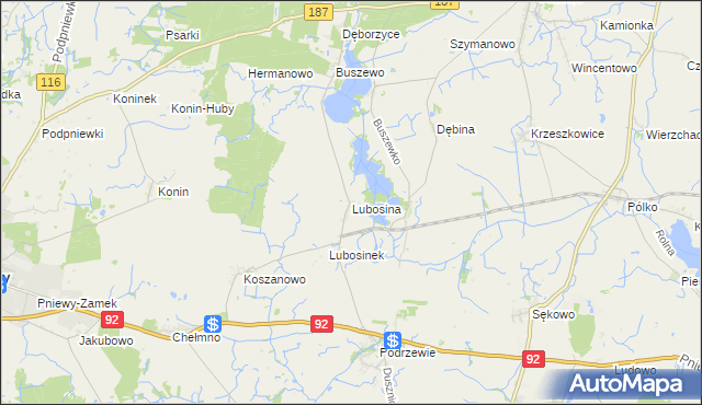 mapa Lubosina, Lubosina na mapie Targeo