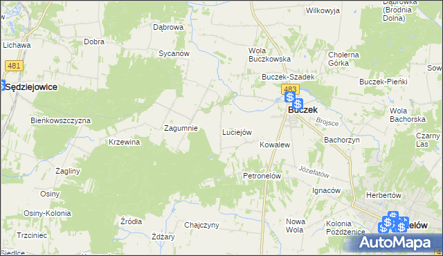 mapa Luciejów, Luciejów na mapie Targeo
