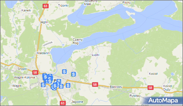 mapa Łupki gmina Pisz, Łupki gmina Pisz na mapie Targeo