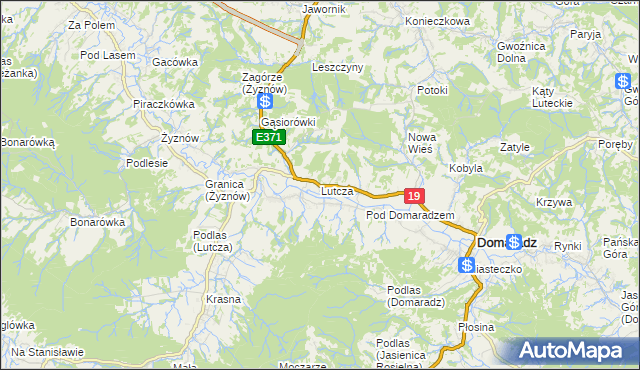 mapa Lutcza, Lutcza na mapie Targeo