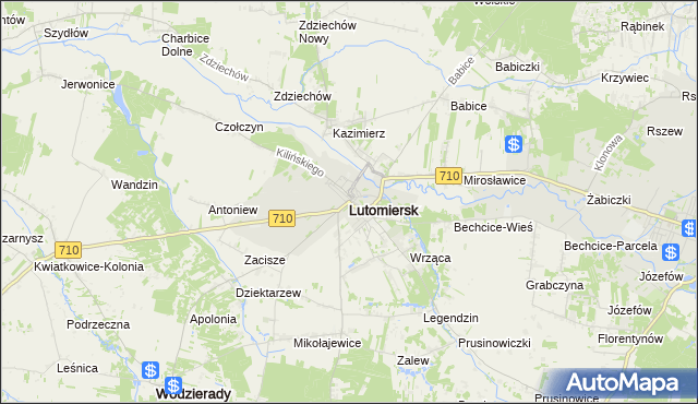 mapa Lutomiersk, Lutomiersk na mapie Targeo