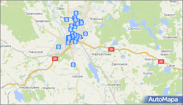 mapa Mądrzechowo, Mądrzechowo na mapie Targeo