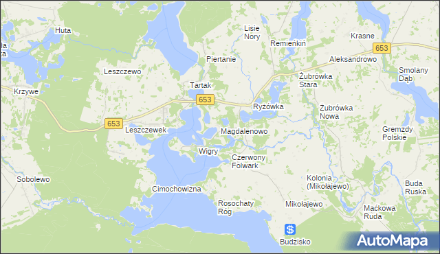 mapa Magdalenowo, Magdalenowo na mapie Targeo