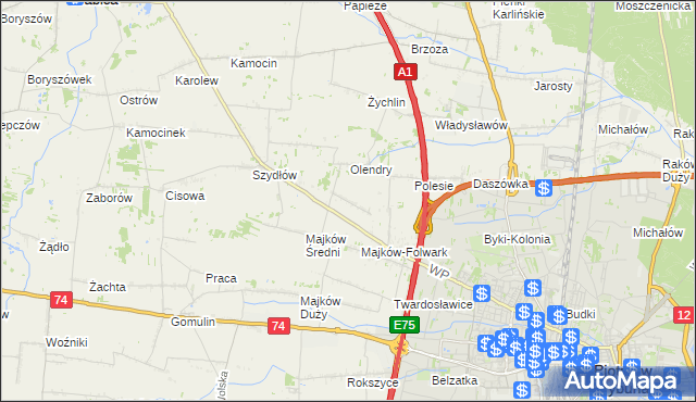 mapa Majków Mały, Majków Mały na mapie Targeo
