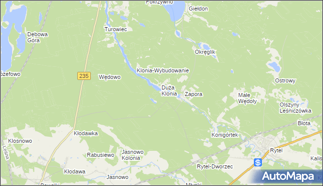 mapa Mała Klonia gmina Czersk, Mała Klonia gmina Czersk na mapie Targeo