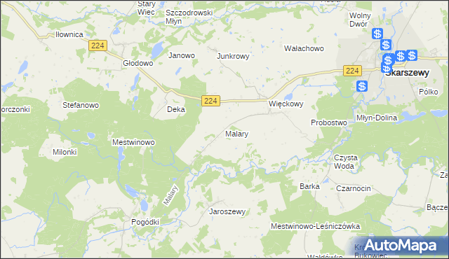 mapa Malary, Malary na mapie Targeo