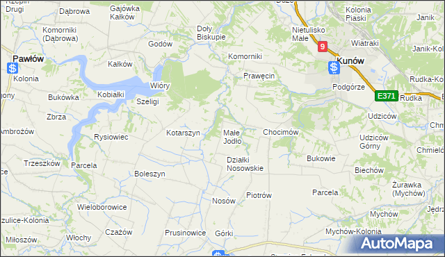 mapa Małe Jodło, Małe Jodło na mapie Targeo