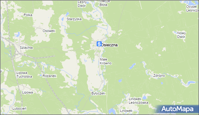 mapa Małe Krówno, Małe Krówno na mapie Targeo