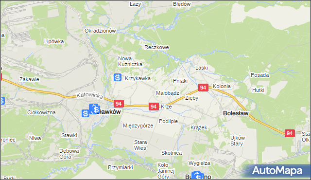 mapa Małobądz, Małobądz na mapie Targeo