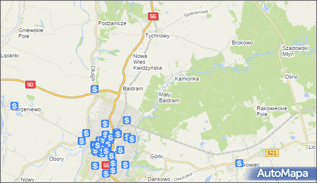 mapa Mały Baldram, Mały Baldram na mapie Targeo